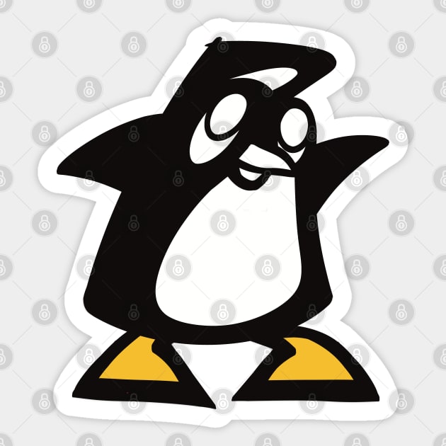 Black and White Graffiti Penguin Sticker by FlippinTurtles